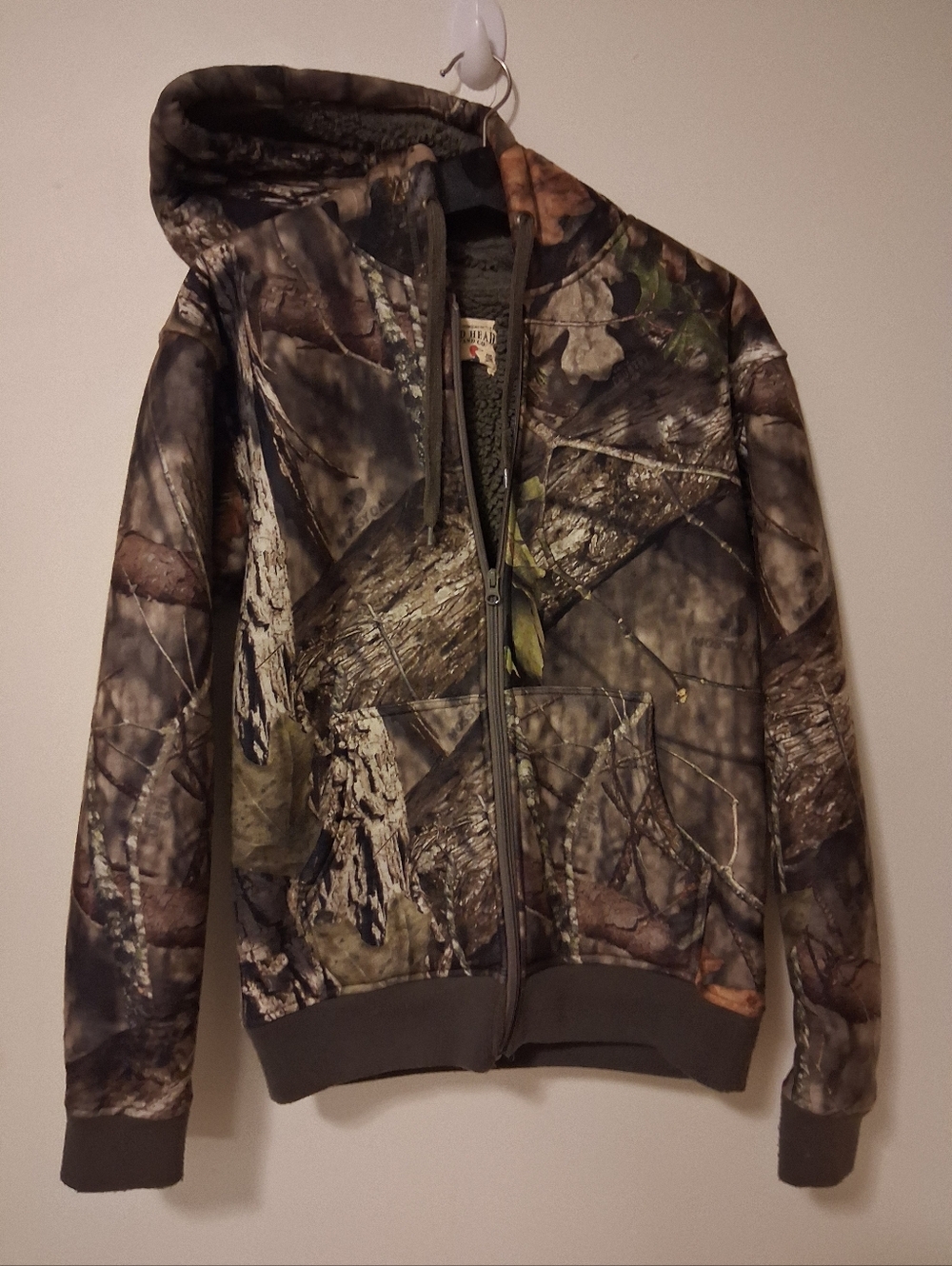 Red Head Mossy Oak Camo Zip-Up Hoodie Jacket in Brown & Green